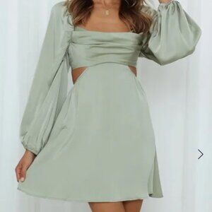 Hello Molly Done With You Satin Dress Green - XS